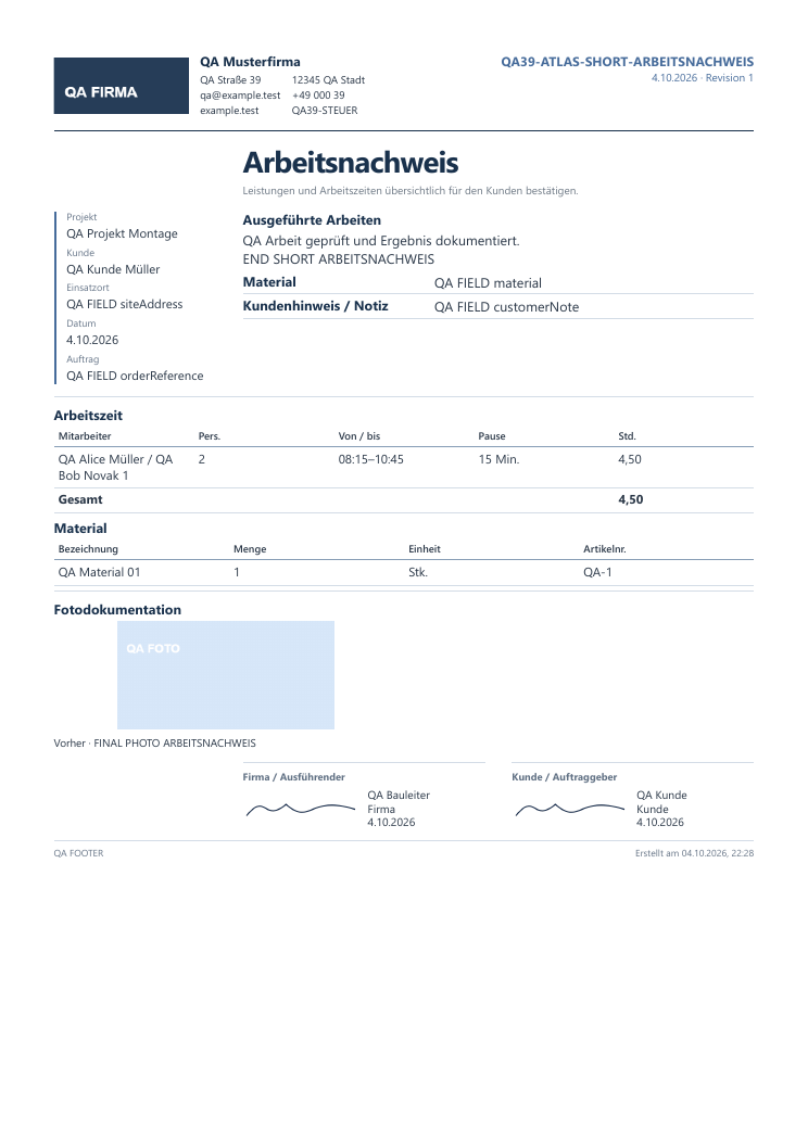 Atlas — Projektbezug auf einen Blick